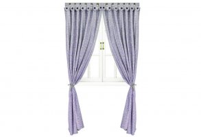 Штора Прованс Цветы-Лаванда 150х250 см с декоративными пуговицами (002168)