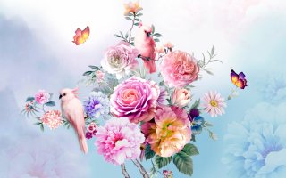 Фотообои 2 Дизайнерские цветы, арт. 20213