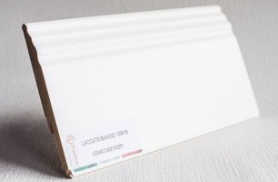 Плинтус мдф белый Luciano P1 130x16