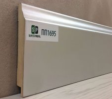 Плинтус мдф Super Profil СП1695, Алюминий серебро 95x16
