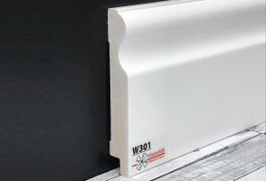 Плинтус мдф белый WainsMill арт. W301 (120x16)