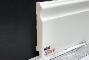 Плинтус мдф белый WainsMill арт. W302 (120x16)