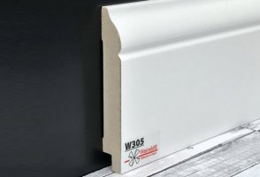 Плинтус мдф белый WainsMill арт. W305 (120x16)