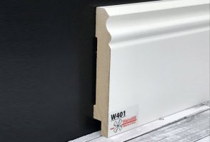 Плинтус мдф белый WainsMill арт. W401 (120x16)