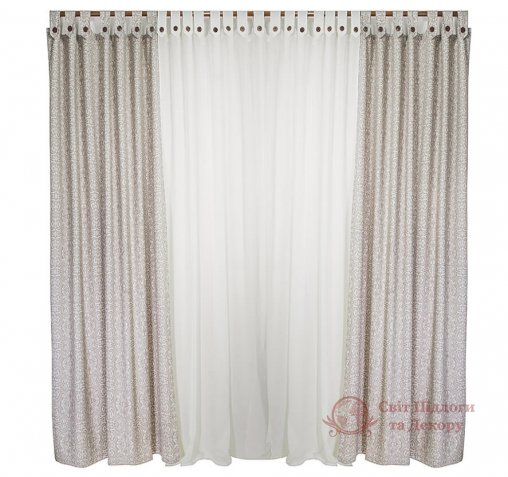 Штора Прованс Фреска 150х250 см с декоративными пуговицами (002171) фото №2