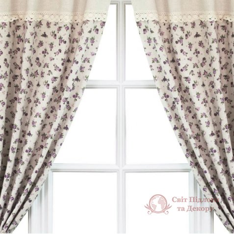 Штора Прованс Lilac Rose 250x140 см с мережкой (007767) фото №2 Штора Прованс Lilac Rose 250x140 см с мережкой (007767) фото №2