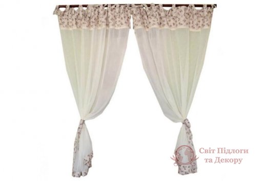 Штора Прованс батист Lilac Rose 170x145 см с кантом и мережкой (003669) фото №1