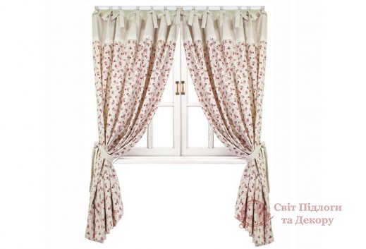 Штора Прованс Red Rose 250x140 см с мережкой (007769) фото №1