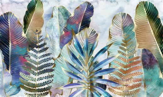 Фотообои 2 Дизайнерские листья, арт. 29318 фото №1 Фотообои 2 Дизайнерские листья, арт. 29318 фото №1