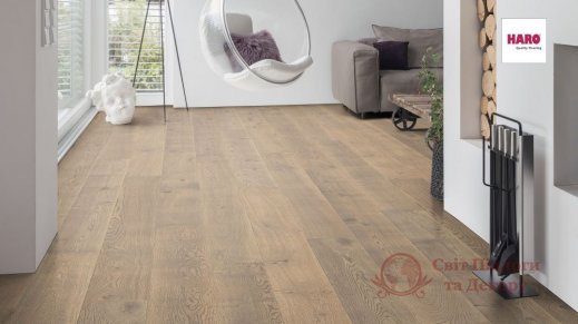 Паркетная доска Haro, Дуб табачно-серый саваж 530795, 1-но пол. фото №3