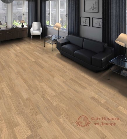 Паркетна дошка Haro, кол. Allegro 4000 Strip, Дуб светло-білий 540128 фото №2