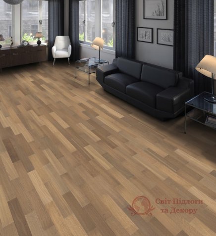 Паркетна дошка Haro, кол. Allegro 4000 Strip, Дуб дымчатый пуро білий 540130 фото №2