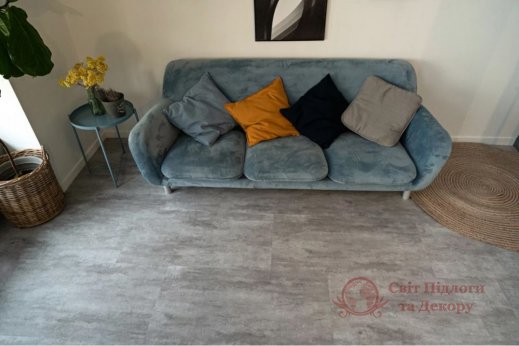 Виниловая плитка Vinilam Ceramo 2,5 mm, Цемент Светлый 71614 фото №4