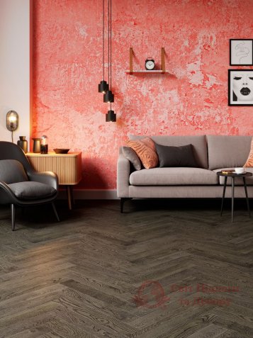 Паркетна дошка Esta Parket, Дуб BC Lava Grey ёлка фото №2