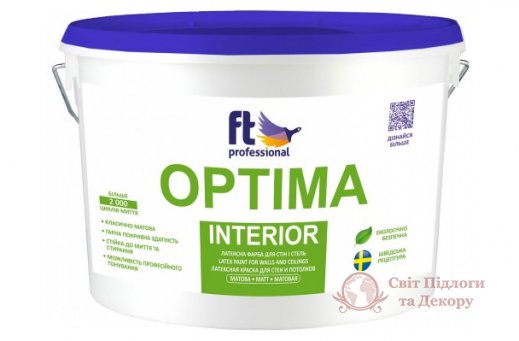 Краска глубокоматовая Ft professional OPTIMA INTERIOR (10 л) фото №1