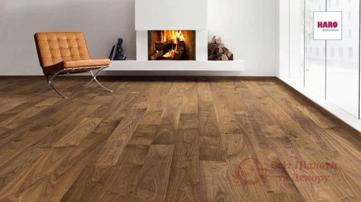 Паркетна дошка Haro, Горіх Американский Маркант 533056, 1-но пол. фото №2 Паркетна дошка Haro, Горіх Американский Маркант 533056, 1-но пол. фото №2