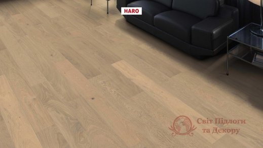 Паркетна дошка Haro, Дуб світло-білий маркант 541701, 1-но пол. фото №2 Паркетна дошка Haro, Дуб світло-білий маркант 541701, 1-но пол. фото №2