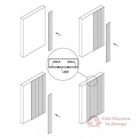 Стінова панель AGT LB 2050 Унідекор Світло-сірий шовк 729 фото №3