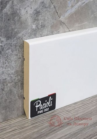 Плинтус мдф белый Pacioli колл. Classic 60x16, арт. PMC-002 фото №1