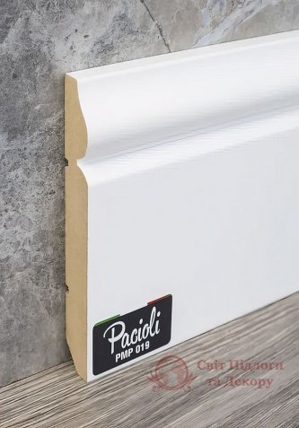 Плинтус мдф белый Pacioli 100x16, колл. Provence арт. PMP-012 фото №1