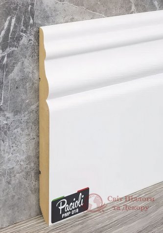 Плинтус мдф белый Pacioli колл. Provence 80x16, арт. PMP-018 фото №1