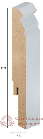 Плінтус мдф білий Luciano P5 118x16 RAL 9010 фото №3