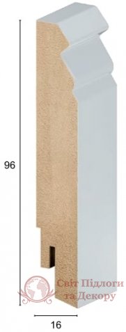 Плінтус мдф білий Luciano P5 96x16 фото №3