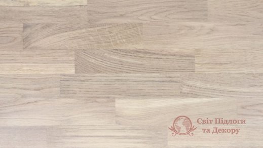 Паркетная доска Grabo Дуб Rustic белый лак 3-х пол. фото №1