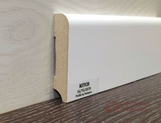 Плинтус мдф белый Parketov Kitch фото №1