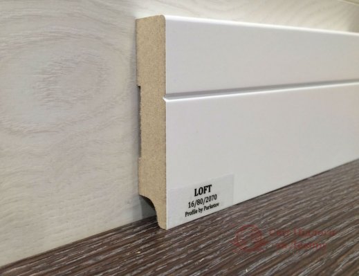 Плинтус мдф белый Parketov Loft фото №1