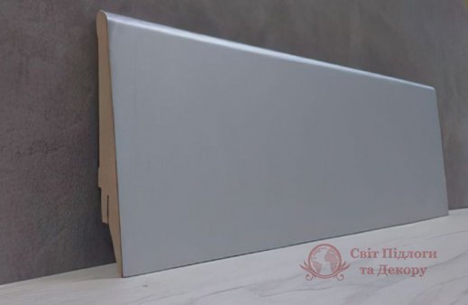 Плінтус мдф Super Profil СП1682, Алюміній cрібло 82x21 фото №1