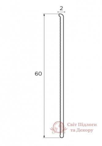 Профіль алюмінієвий Kluchuk 60x2 «Смуга» Анод ALU-NP602А фото №2