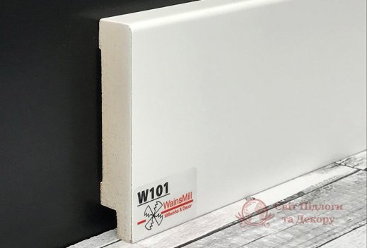 Плінтус мдф білий WainsMill арт. W101 (100x16) фото №1