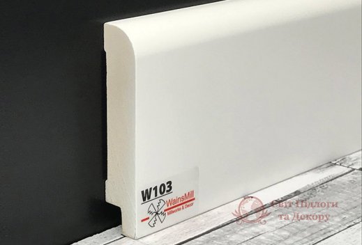 Плінтус мдф білий WainsMill арт. W103 (100x16) фото №1