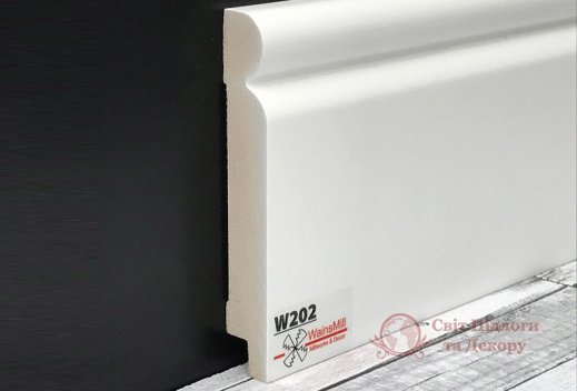 Плінтус мдф білий WainsMill арт. W202 (100x16) фото №1