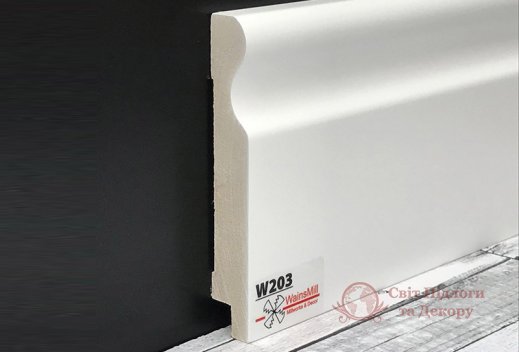 Плінтус мдф білий WainsMill арт. W203 (100x16) фото №1