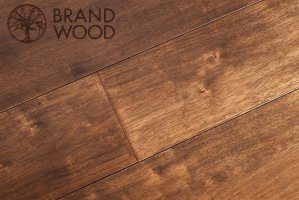 Паркетная доска Brand Wood, Гевея Brown гладкая 1-но пол.