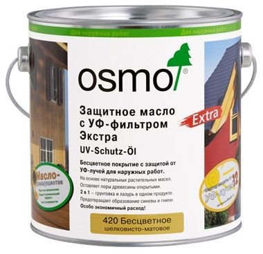Защитное масло с УФ-фильтром Экстра Osmo UV-Schutz–Ol (2,5 л) фото №1