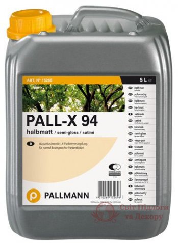 Паркетный лак PALLMANN Pall-X 94 п/матовый (5 л) фото №1