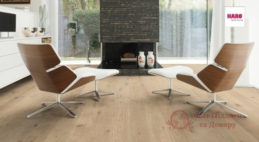 Паркетна дошка Haro, Дуб кремово-білий саваж 535542, 1-но пол. фото №3 Паркетна дошка Haro, Дуб кремово-білий саваж 535542, 1-но пол. фото №3