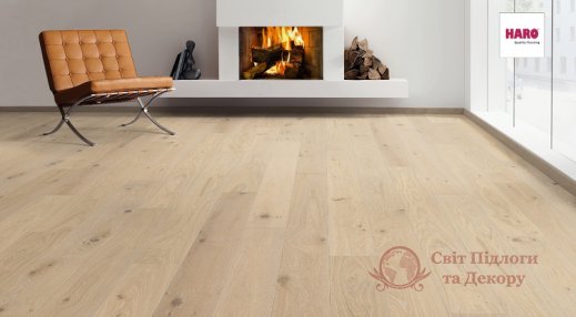 Паркетна дошка Haro, Дуб кремово-білий саваж 535542, 1-но пол. фото №2 Паркетна дошка Haro, Дуб кремово-білий саваж 535542, 1-но пол. фото №2