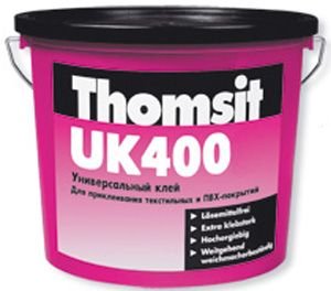 Универсальный воднодисперсионный клей для ПВХ Thomsit UK 400 (14 кг) фото №1